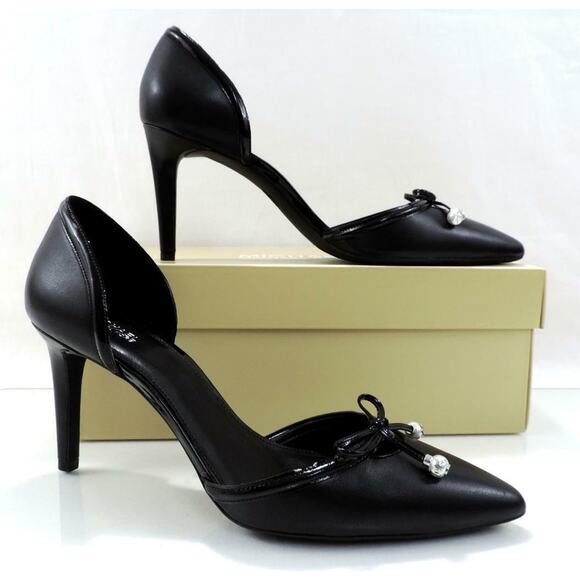 Michael Kors Gia Flex D'Orsay Pump Heels Pointy Toe Leather Black - Picture 6 of 9